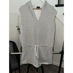 PL Movement Hooded Grey Romper Shorts Fleece Sleeveless Size‎ X-Large